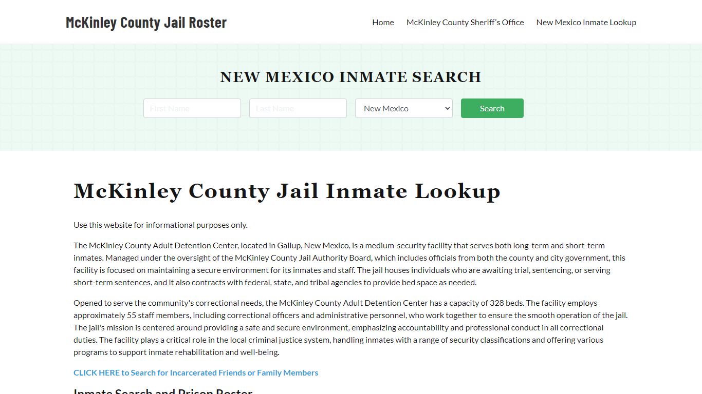 McKinley County Jail Roster Lookup, NM, Inmate Search