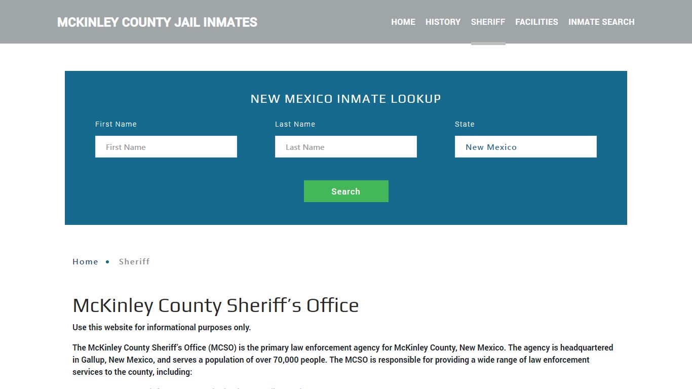 McKinley County Sheriff, NM Arrest Warrant Lookup